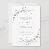 Eenvoudige elegantie botanische baarse bruiloft kaart (Voorkant)