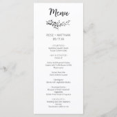 Eenvoudige elegantie botanische bladeren monogram menu (Voorkant)