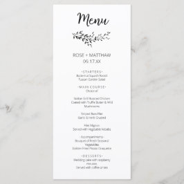 Eenvoudige elegantie botanische bladeren monogram menu