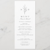 Eenvoudige elegantie botanische bladeren monogram menu (Voorkant)
