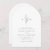 Eenvoudige elegantie botanische monogram rustige b kaart (Voorkant / Achterkant)