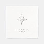 Eenvoudige elegantie botanische monogram rustige b servet (Voorkant)