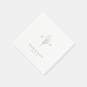 Eenvoudige elegantie botanische monogram rustige b servet (Hoek)