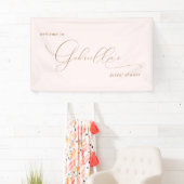 Eenvoudige Elegantie Bruidsdouche Blush Welkom Spandoek (Insitu)