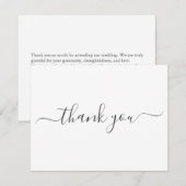 Eenvoudige elegantie bruiloft dank u opmerking bedankkaart (Voorkant / Achterkant)