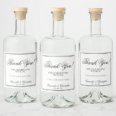 Eenvoudige Elegantie Bruiloft Dank u Zwart & Wit Likeurfles Etiket (Flessen)