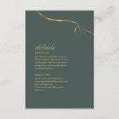 Eenvoudige Elegantie Bruiloft Details Groene ID102 Informatiekaartje (Voorkant)