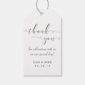 Eenvoudige elegantie bruiloft gunst dank u cadeaulabel (Voorkant)