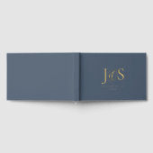 Eenvoudige Elegantie Bruiloft Initialen Blauw ID10 Gastenboek (Volledig)