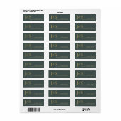 Eenvoudige Elegantie Bruiloft Initialen Groene ID1 Etiket (Full Sheet)