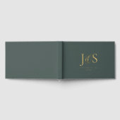 Eenvoudige Elegantie Bruiloft Initialen Groene ID1 Gastenboek (Volledig)