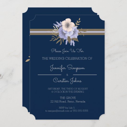 Eenvoudige Elegantie Bruiloft Kaart (Voorkant / Achterkant)