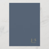Eenvoudige Elegantie Bruiloft Menu Blauw ID1022 (Achterkant)