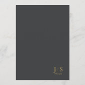 Eenvoudige Elegantie Bruiloft Menu Charcoal ID1022 (Achterkant)