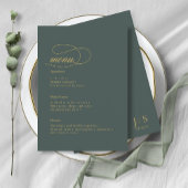 Eenvoudige Elegantie Bruiloft Menu Groene ID1022