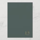 Eenvoudige Elegantie Bruiloft Menu Groene ID1022 (Achterkant)