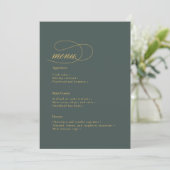 Eenvoudige Elegantie Bruiloft Menu Groene ID1022 (Staand voorkant)