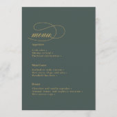 Eenvoudige Elegantie Bruiloft Menu Groene ID1022 (Voorkant)