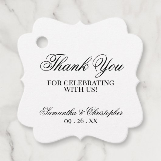 Eenvoudige Elegantie Dank u bruiloft Bedankjes Labels (Voorkant)