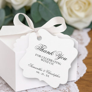 Eenvoudige Elegantie Dank U Trouwdag Bedankjes Labels