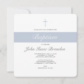 Eenvoudige elegantie doop uitnodiging - Jongens (Voorkant)