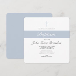 Eenvoudige elegantie doop uitnodiging - Jongens