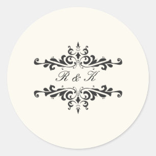 Eenvoudige Elegantie Envelop Seal- Cream Ronde Sticker