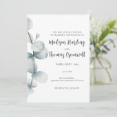 Eenvoudige elegantie - Eucalyptus - Uitnodigingen  (Staand voorkant)