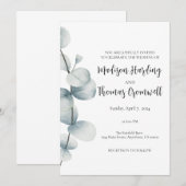 Eenvoudige elegantie - Eucalyptus - Uitnodigingen  (Voorkant / Achterkant)