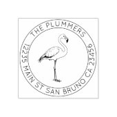 Eenvoudige elegantie - Flamingo Family Retouradres Rubberstempel (Afrduk)