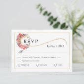 Eenvoudige elegantie, Floral RSVP Kaartje (Staand voorkant)