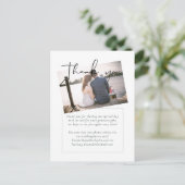 Eenvoudige Elegantie FOTOBOEK Huwelijks Dankjewel  Briefkaart (Staand voorkant)