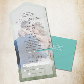 Eenvoudige Elegantie Full-Photo Lichte Blauwgroen  All In One Uitnodiging