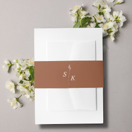 Eenvoudige Elegantie Gepersonaliseerd blad Monogra Uitnodigingen Wikkel