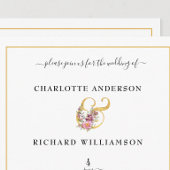 Eenvoudige elegantie, Gold Ampersand met bloemen Kaart