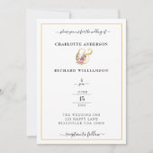 Eenvoudige elegantie, Gold Ampersand met bloemen Kaart (Voorkant)