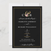 Eenvoudige elegantie, Gold Ampersand op zwart Kaart (Voorkant)