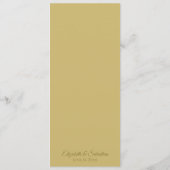 Eenvoudige Elegantie Goud & Ivoor Cream Bruiloft Menu (Achterkant)