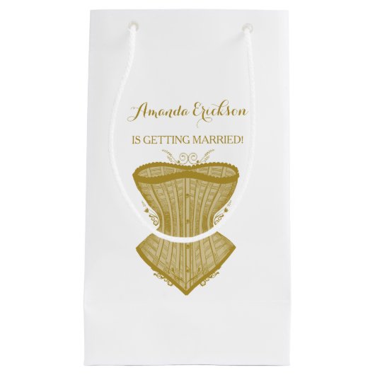 Eenvoudige Elegantie Gouden Korset Lingerie Bruids Klein Cadeauzakje (Voorkant)