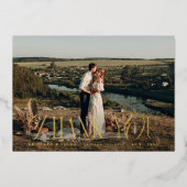 Eenvoudige Elegantie Horizontale Bruiloft Kaart (Voorkant)