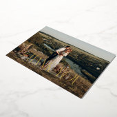 Eenvoudige Elegantie Horizontale Bruiloft Kaart (Gedraaid)