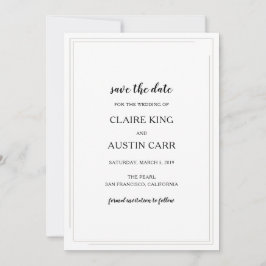 Eenvoudige Elegantie Huwelijksaankondiging Save The Date