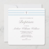 Eenvoudige elegantie jongens doop uitnodiging (Voorkant)