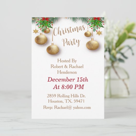 Eenvoudige Elegantie Kerstfeest Kaart (Staand voorkant)