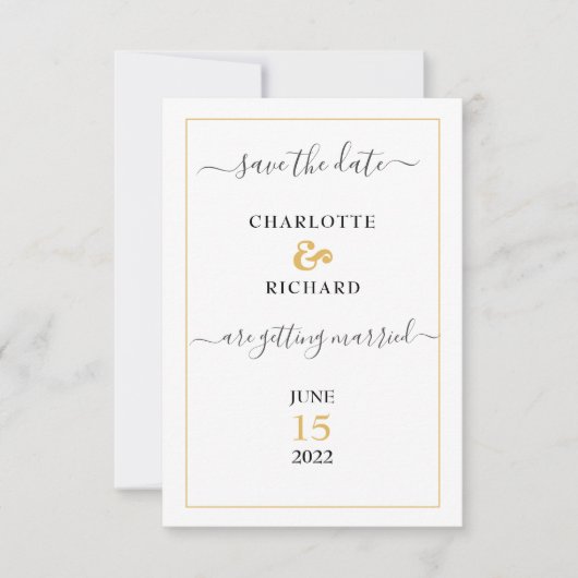 Eenvoudige elegantie, met Couple's foto Save The Date (Voorkant)