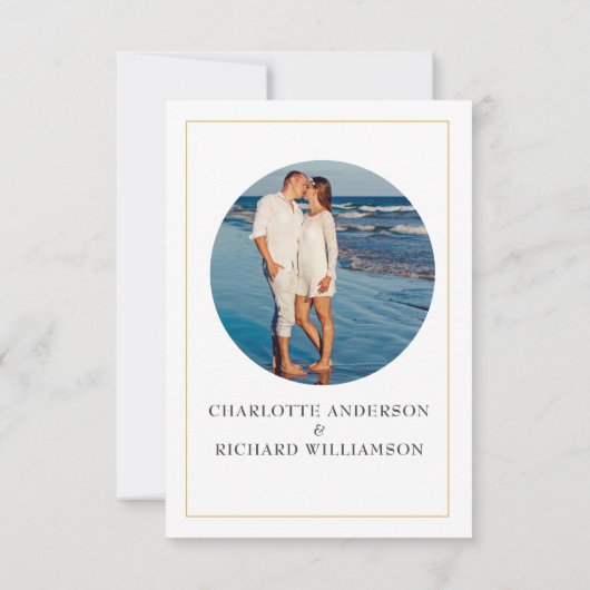 Eenvoudige elegantie, met Couple's foto Save The Date (Achterkant)