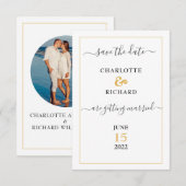 Eenvoudige elegantie, met Couple's foto Save The Date (Voorkant / Achterkant)