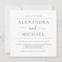 Eenvoudige elegantie | Minimale grijze en witte br Kaart