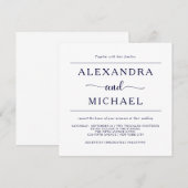 Eenvoudige elegantie | Minimale marine en witte br Kaart (Voorkant / Achterkant)