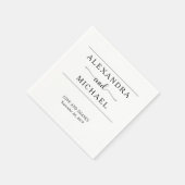 Eenvoudige elegantie | Minimale zwart-wit bruiloft Servet (Hoek)